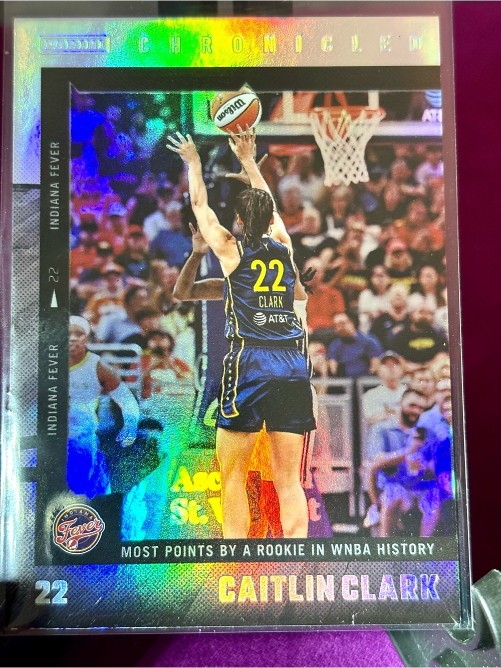 Caitlin Clark Holo Chronicled Card Indiana Fever Most Points By A Rookie
